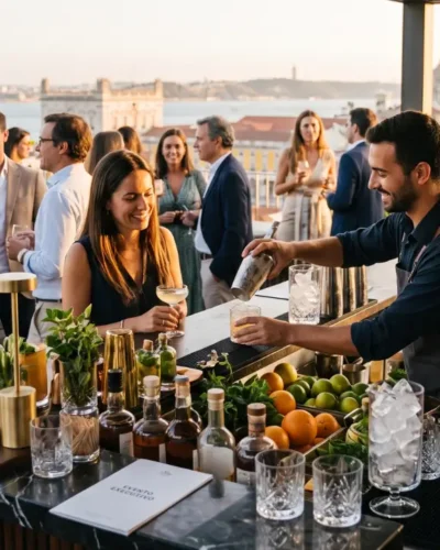 Bar de cocktails para evento corporativo: o que saber antes de contratar