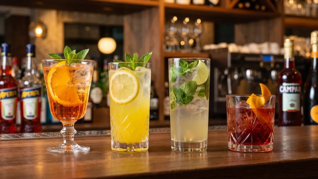 quatro tipos de cocktail spritz